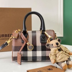 Cloni Mini borsa bowling con motivo a quadri Burberry firmate