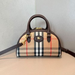 Cloni Borse Imitazioni tote mini Burberry Highlands Burberry Check caffè scuro firmate