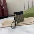 Porta carte Gucci GG Emblem con cinturino 819121 Nero