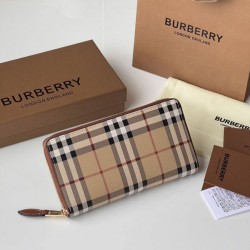 Portafoglio con cerniera Burberry Vintage Check E-canvas
