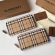 Portafoglio con cerniera Burberry Vintage Check E-canvas