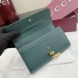 Qualità superiore replica Portafoglio continentale Gucci Half Horsebit 848791 Verde