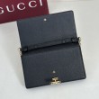 Qualità superiore replica Portafoglio Gucci Half Horsebit con catena 855654 Nero
