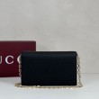 Qualità superiore replica Portafoglio Gucci Half Horsebit con catena 855654 Nero