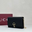 Qualità superiore replica Portafoglio Gucci Half Horsebit con catena 855654 Nero