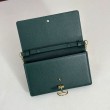 Portafoglio Gucci Half Horsebit con catena 855654 Verde