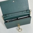 Portafoglio Gucci Half Horsebit con catena 855654 Verde