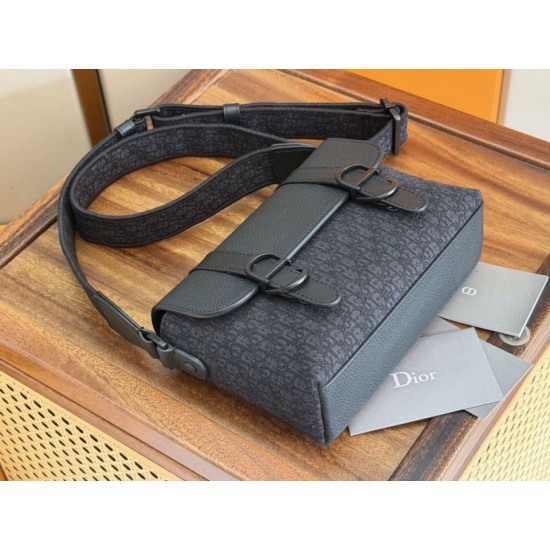 Replica di lusso Borse a tracolla Dior Daily Oblique in tela jacquard nera Imitazioni Cloni Borse Replica a tracolla Dior Daily Oblique in tela jacquard nera firmate