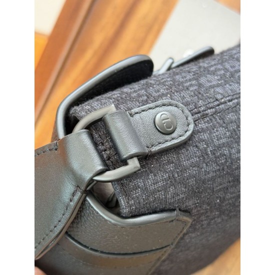 Replica di lusso Borse a tracolla Dior Daily Oblique in tela jacquard nera Imitazioni Cloni Borse Replica a tracolla Dior Daily Oblique in tela jacquard nera firmate