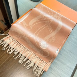 Cloni Sciarpa Hermès in stile Brides de Gala Désored  32 x 180 arancia firmate