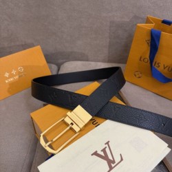Cloni Cinture reversibile pelle sottile Louis Vuitton da 35mm Nero oro firmate