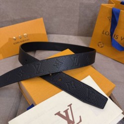 Replica di lusso Cinture reversibile pelle sottile Louis Vuitton da 35mm Nero argento Imitazioni Cloni Cinture reversibile pelle sottile Louis Vuitton da 35mm Nero argento firmate