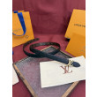 Qualità da grande replica Cintura Reversibile LV Flowergram 20mm con fibbia LV oro Nero