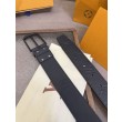 Qualità superiore replica Cinture reversibile pelle sottile LV da 35mm Nero