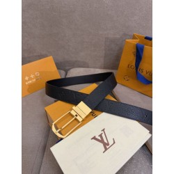 Cinture reversibile pelle sottile LV da 35mm Nero oro