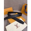 Cinture reversibile pelle sottile LV da 35mm Nero oro