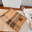 falso Sciarpa Loewe double-face cashmere con motivo a scacchi 30 x 180 Marrone