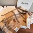 falso Sciarpa Loewe double-face cashmere con motivo a scacchi 30 x 180 Marrone