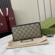 Pari all'originale replica imitazione Portafoglio Gucci GG Emblem Zip Around 821803/819122 Nero