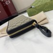 Pari all'originale replica imitazione Portafoglio Gucci GG Emblem Zip Around 821803/819122 Nero
