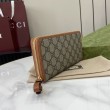 Qualità superiore replica Portafoglio Gucci GG Emblem Zip Around 821803/819122 Marrone