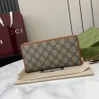 Qualità superiore replica Portafoglio Gucci GG Emblem Zip Around 821803/819122 Marrone