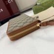 Qualità superiore replica Portafoglio Gucci GG Emblem Zip Around 821803/819122 Marrone