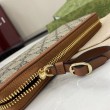 Qualità superiore replica Portafoglio Gucci GG Emblem Zip Around 821803/819122 Marrone