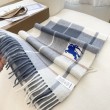 Alta gamma replica Sciarpa Cashmere Burberry Equestrian Knight Check 32 x 180 Grigio