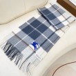 Alta gamma replica Sciarpa Cashmere Burberry Equestrian Knight Check 32 x 180 Grigio