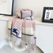 Alta gamma replica Sciarpa Cashmere Burberry Equestrian Knight Check 32 x 180 Rosa