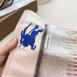 Alta gamma replica Sciarpa Cashmere Burberry Equestrian Knight Check 32 x 180 Rosa