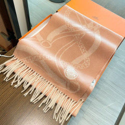 Sciarpa Hermès in stile Brides de Gala Désored 32 x 180 arancia