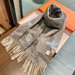 Qualità superiore replica Sciarpa Hermès in stile Brides de Gala Désored 32 x 180 Grigio