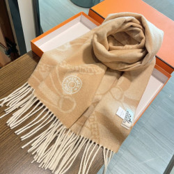 Alta gamma replica Sciarpa Hermès in stile Brides de Gala Désored 32 x 180 tortora/beige