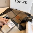 Sciarpa Loewe double-face cashmere con motivo a scacchi 30 x 180