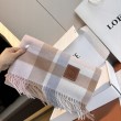 Sciarpa Loewe double-face cashmere con motivo a scacchi 30 x 180 Rosa