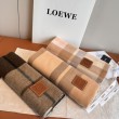 Sciarpa Loewe double-face cashmere con motivo a scacchi 30 x 180 Rosa