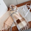 Sciarpa Loewe double-face cashmere con motivo a scacchi 30 x 180 Rosa