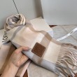 Sciarpa Loewe double-face cashmere con motivo a scacchi 30 x 180 Rosa