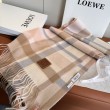 Sciarpa Loewe double-face cashmere con motivo a scacchi 30 x 180 Rosa
