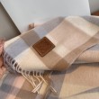 Sciarpa Loewe double-face cashmere con motivo a scacchi 30 x 180 Rosa
