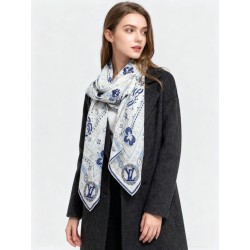 sciarpe reversibile LV velluto multicolore monogramma LV™ 140 Bianco