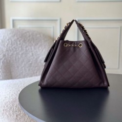Replica di lusso Borse a mano Chanel 25 piccola Hobo AS5293 Borgogna Imitazioni Cloni Borse a mano Chanel 25 piccola Hobo AS5293 Borgogna firmate