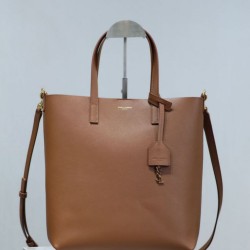 Cloni Borsa Replica 1:1 shopping Tote YSL Saint Laurent Toy North/South verticale Marrone firmate