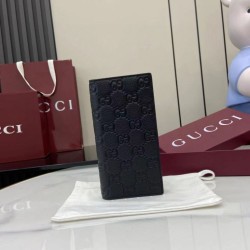 Cloni imitazione Portafoglio lungo Gucci GG Emblem 835014 nero firmate