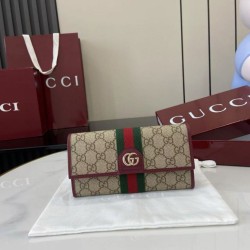 Cloni Dettagli perfetti Portafoglio continentale Gucci Ophidia 838485 Borgogna firmate