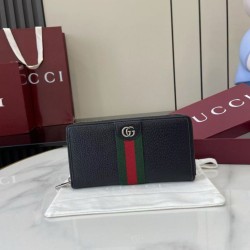 Cloni Dettagli perfetti Portafoglio Gucci Ophidia con cerniera 838694 Nero firmate
