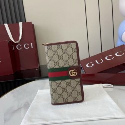 Cloni Portafoglio Gucci Ophidia con cerniera 838619 Borgogna firmate