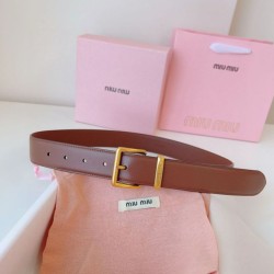 Cloni Cintura con fibbia color oro Miu Miu 35mm marrone firmate